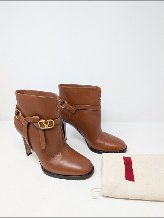 Valentino Garavani Shoes - Valentino Garavani VLogo Brown Ankle Boots booties Size 37